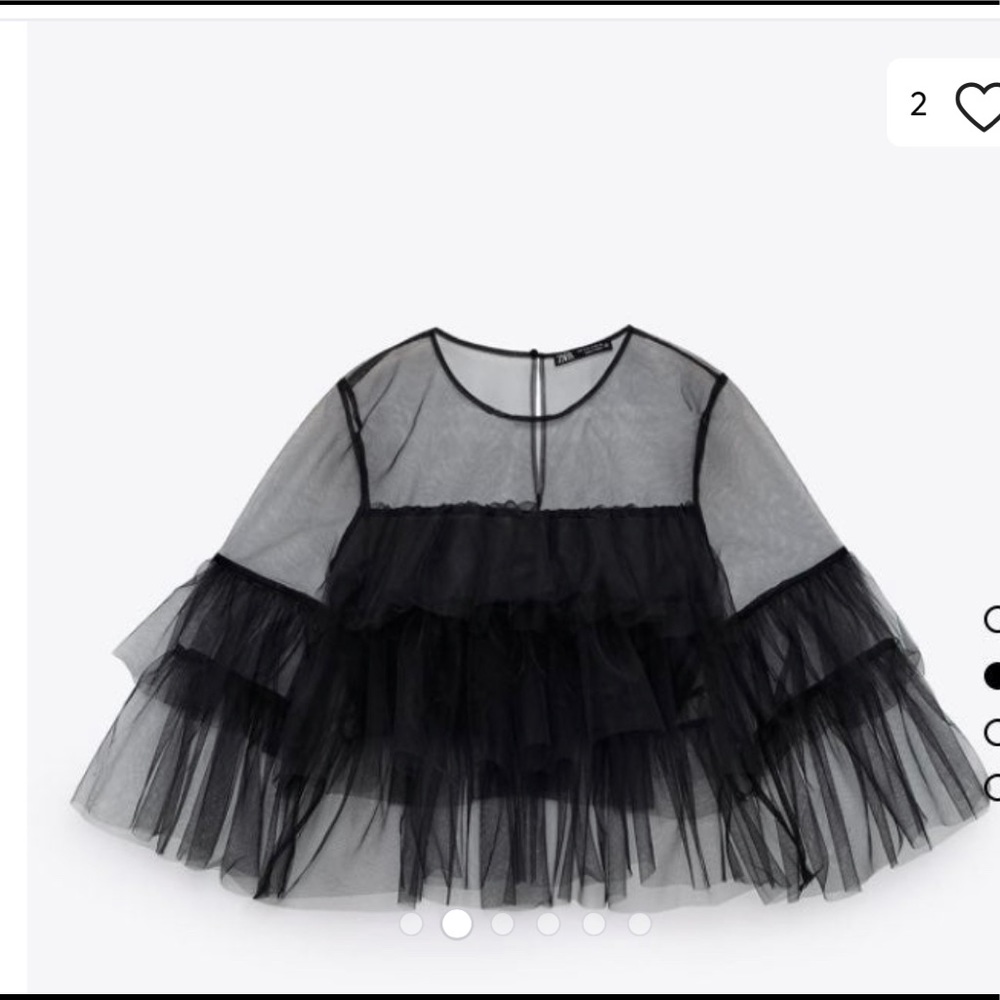 Zara ruffle tulle top